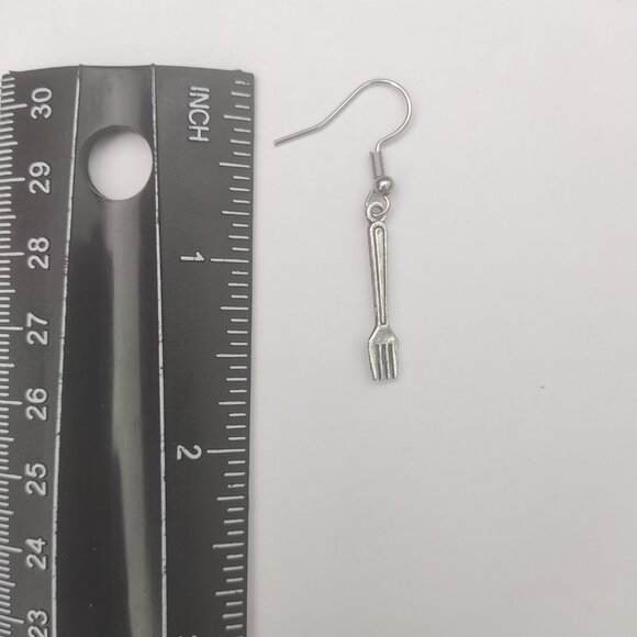 Miniature Fork Earrings - Picture 7 of 8